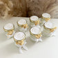 Bougie Gold personnalisée avec nœud en satin et fleurs séchées, cadeau invité mariage